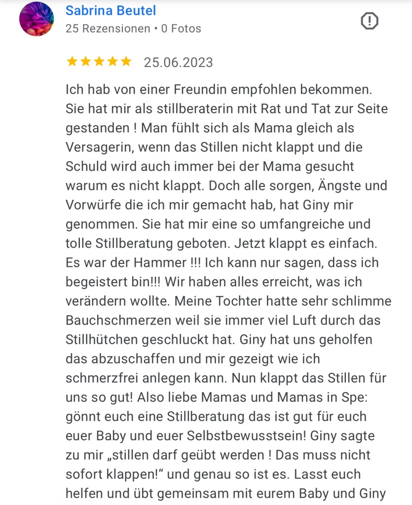 Bewertung Sabrina Beutel Google